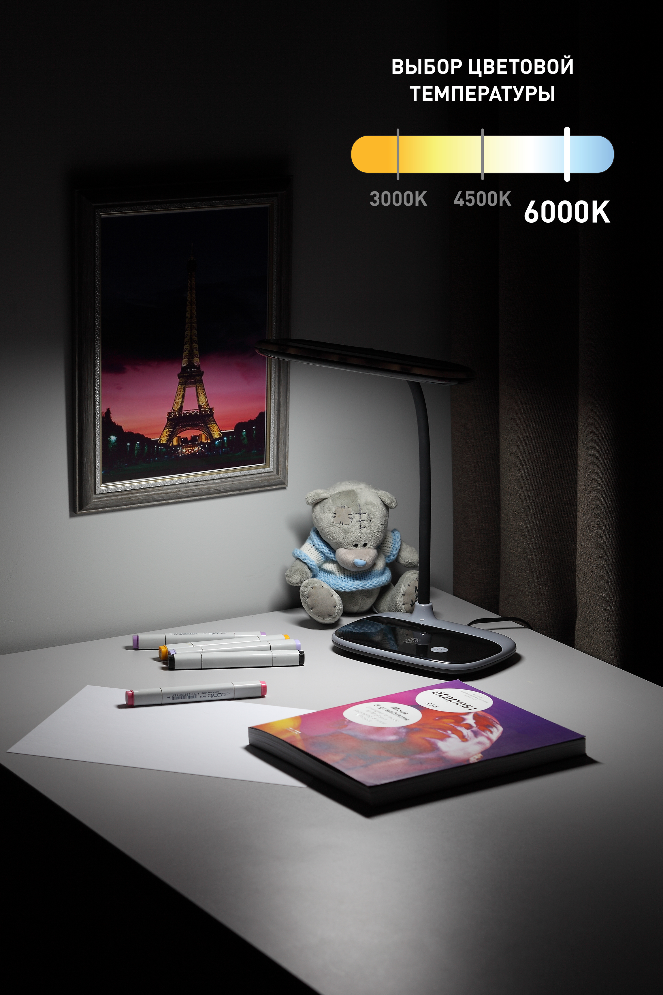 ЭРА наст.светильник NLED-458-6W-BK черный (16/96)