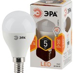 LED P45-5W-827-E14 ЭРА (диод, шар, 5Вт, тепл, E14) (10/100/3500)
