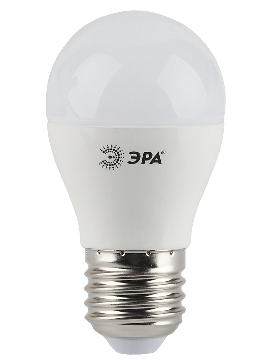 LED P45-5W-827-E27 ЭРА (диод, шар, 5Вт, тепл, E27) (10/100/3600)