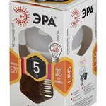 LED P45-5W-827-E27 ЭРА (диод, шар, 5Вт, тепл, E27) (10/100/3600)