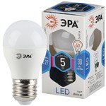 LED P45-5W-840-E27 ЭРА (диод, шар, 5Вт, нейтр, E27) (10/100/3600)