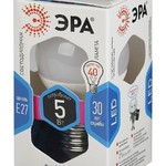 LED P45-5W-840-E27 ЭРА (диод, шар, 5Вт, нейтр, E27) (10/100/3600)