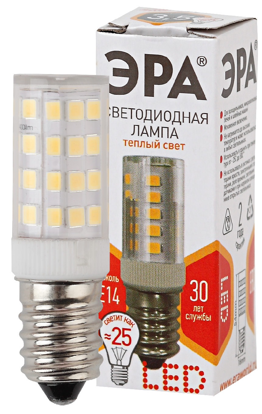 LED T25-3,5W-CORN-827-E14 ЭРА (диод, капсула, 3,5Вт, тепл, E14) (25/100/19600)