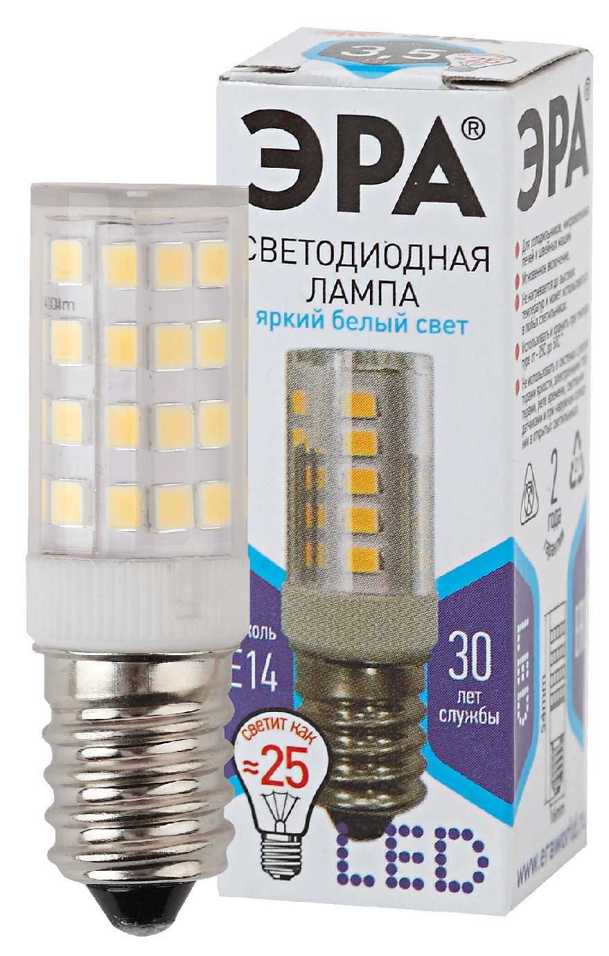 LED T25-3,5W-CORN-840-E14 ЭРА (диод, капсула, 3,5Вт, нейтр, E14) (25/100/18900)