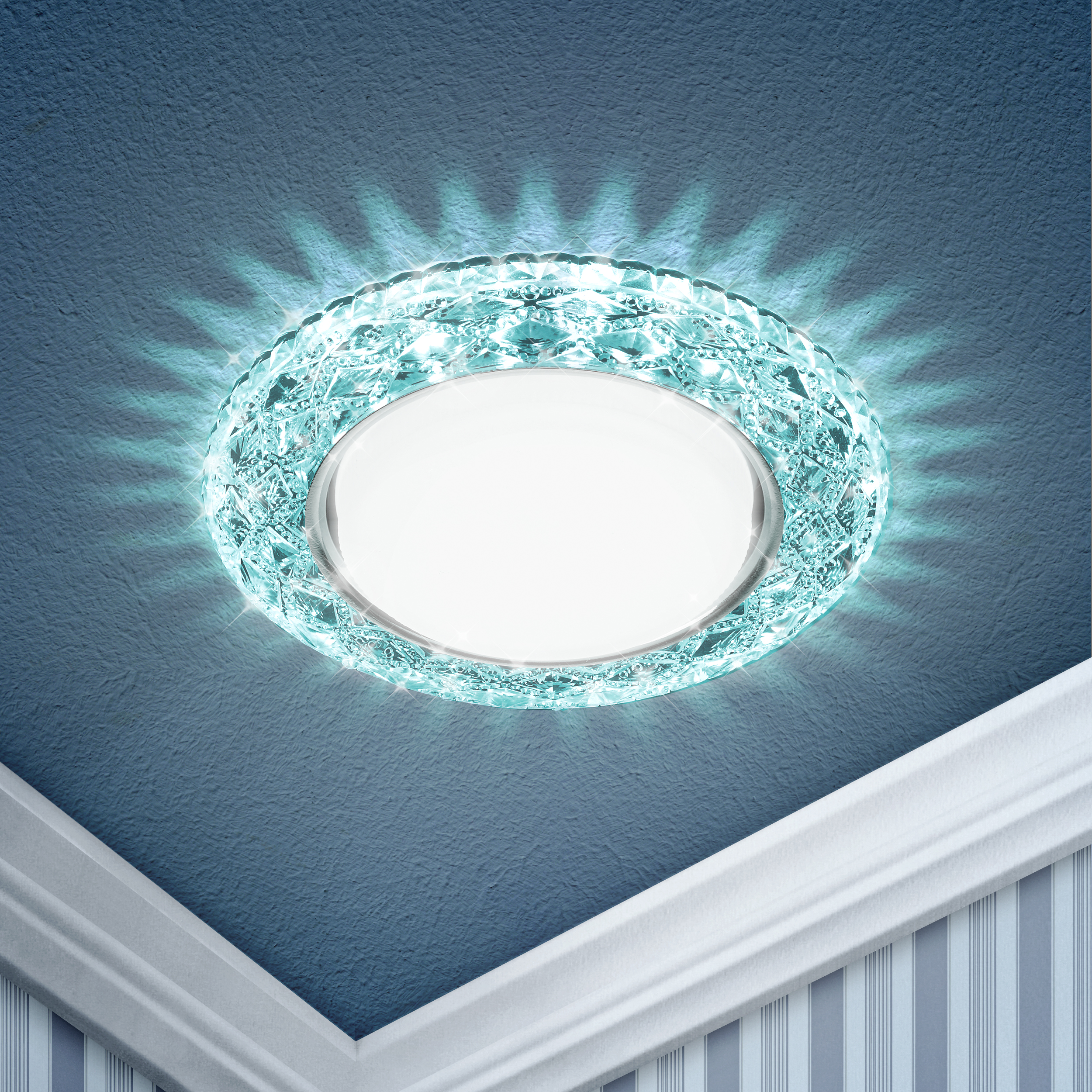 DK LD24 BL/WH Светильник ЭРА декор cо светодиодной подсветкой Gx53, голубой (50/800)