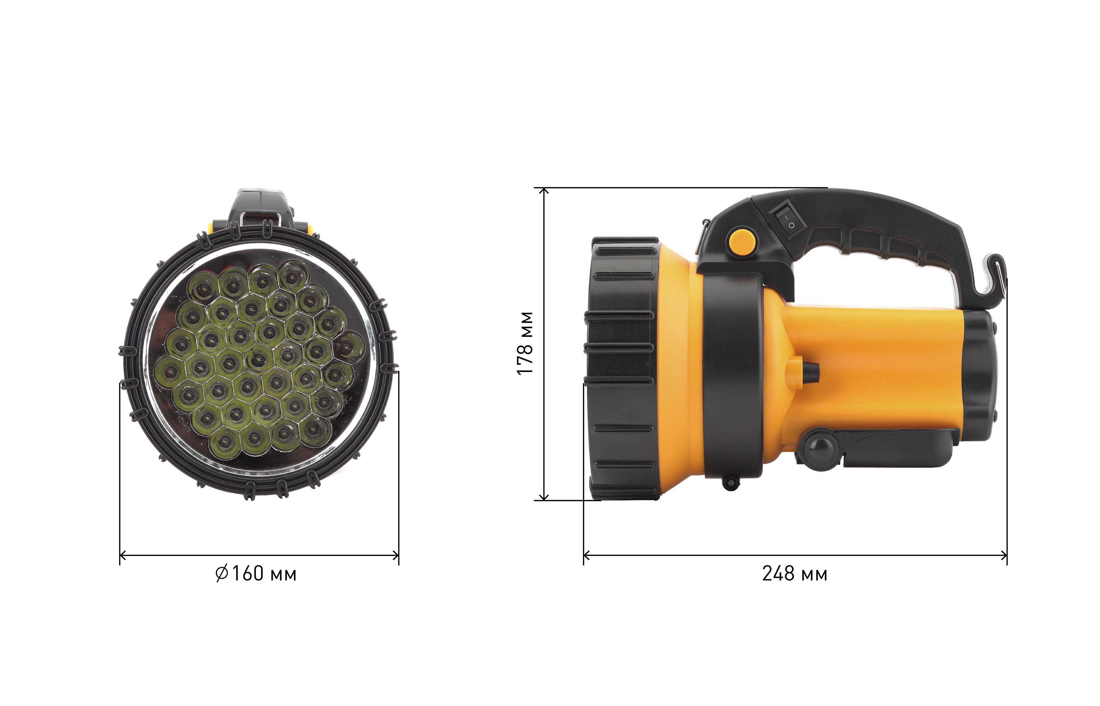 PA-603 Фонарь ЭРА прожектор АЛЬФА [36xLED, литий 3Ач, ЗУ 220V+12V, карт] (8/96)