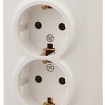 11-2205-02 ЭРА Розетка 2х2P+E Schuko, 16A-250В, IP20, ОУ, Эра Эксперт, сл.кость (12/120/1920)