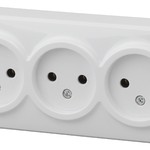 11-2207-01 ЭРА Розетка 3х2P, 16A-250В, IP20, ОУ, Эра Эксперт, белый (8/80/1440)