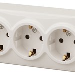 11-2208-02 ЭРА Розетка 3х2P+E Schuko, 16A-250В, IP20, ОУ, Эра Эксперт, сл.кость (6/60/1200)