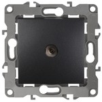 12-3102-05 ЭРА Розетка TV проходная, IP20, Эра12, антрацит (10/100/3200)