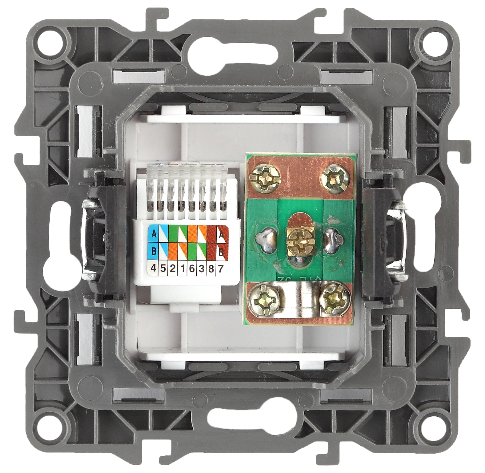 12-3110-03 ЭРА Розетка комбинированная RJ45+TV, IP20, Эра12, алюминий (10/100/2800)
