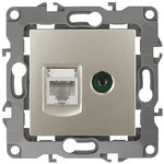 12-3110-04 ЭРА Розетка комбинированная RJ45+TV, IP20, Эра12, шампань (10/100/2800)