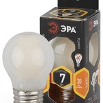 F-LED P45-7W-827-E27 frost ЭРА (филамент, шар мат., 7Вт, тепл, E27) (10/100/3000)