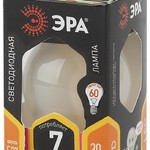 F-LED P45-7W-827-E27 frost ЭРА (филамент, шар мат., 7Вт, тепл, E27) (10/100/3000)