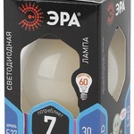 F-LED P45-7W-840-E27 frost ЭРА (филамент, шар мат., 7Вт, нейтр, E27) (10/100/3000)
