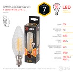 F-LED BTW-7W-827-E14 ЭРА (филамент, свеча витая, 7Вт, тепл, E14) (10/100/2800)