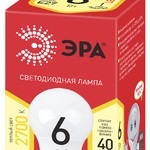 ECO LED A55-6W-827-E27 ЭРА (диод, груша, 6Вт, тепл, E27) (10/100/2000)