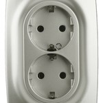 12-2106-15 ЭРА Розетка 2X2P+E Schuko, 16A-250В, IP20, Эра12, перламутр (10/100/1600)