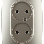 12-2107-04 ЭРА Розетка 2X2P, 16A-250В, IP20, Эра12, шампань (10/100/1600)