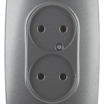 12-2107-12 ЭРА Розетка 2X2P, 16A-250В, IP20, Эра12, графит (10/100/1600)