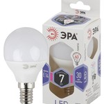 LED P45-7W-860-E14 ЭРА (диод, шар, 7Вт, хол, E14) (10/100/3600)