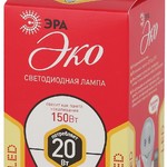 ECO LED A65-20W-827-E27 ЭРА (диод, груша, 20Вт, тепл, E27) (10/100/2000)