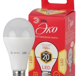ECO LED A65-20W-827-E27 ЭРА (диод, груша, 20Вт, тепл, E27) (10/100/2000)