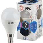 LED P45-9W-840-E14 ЭРА (диод, шар, 9Вт, нейтр, E14) (10/100/3600)