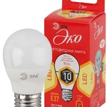 ECO LED P45-10W-827-E27 ЭРА (диод, шар, 10Вт, тепл, E27) (10/100/2800)