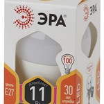LED P45-11W-827-E27 ЭРА (диод, шар, 11Вт, тепл, E27) (10/100/3600)