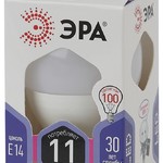 LED P45-11W-860-E14 ЭРА (диод, шар, 11Вт, хол, E14) (10/100/3000)
