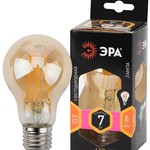 F-LED A60-7W-827-E27 gold ЭРА (филамент, груша золот., 7Вт, тепл, Е27) (10/100/1500)