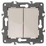 14-1106-02 ЭРА Переключатель двойной, 10АХ-250В, IP20, Эра Elegance, сл.кость (10/100/1600)