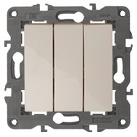 14-1107-02 ЭРА Выключатель тройной, 10АХ-250В, IP20, Эра Elegance, сл.кость (10/100/3000)