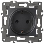 14-2101-05 ЭРА Розетка 2P+E Schuko, 16A-250В, IP20, Эра Elegance, антрацит (10/100/2800)