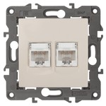 14-3108-02 ЭРА Розетка 2хRJ45, IP20, сл.кость (10/100/1200)