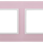 14-5102-30 ЭРА Рамка на 2 поста, стекло, Эра Elegance, розовый+бел (5/50/1200)