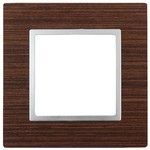 14-5301-10 ЭРА Рамка на 1 пост, дерево, Эра Elegance, венге+алюм (10/50/1800)