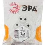 Удлинитель электрический ЭРА  UR(6)-3-1,5m рулетка без заземления 3 розетки 1,5м ШВВП 2x0,75мм2 6А