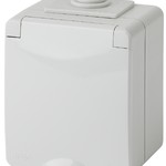 11-2601-03 ЭРА Розетка 2P+E IP65, 16A-250В, ОУ, серый (10/100/1600)