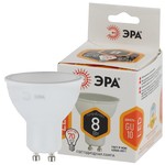 LED MR16-8W-827-GU10 ЭРА (диод, софит, 8Вт, тепл, GU10) (10/100/4000)