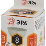 LED MR16-8W-827-GU10 ЭРА (диод, софит, 8Вт, тепл, GU10) (10/100/4000)