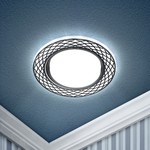 DK LD37 WH/BK Светильник ЭРА декор cо светодиодной подсветкой GX53, белый/черный (30/720)