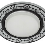 DK LD28 WH/BK Светильник ЭРА декор cо светодиодной подсветкой GX53, белый/черный (30/720)