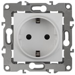 12А-2002-01 ЭРА Розетка 2P+E Schuko со шторками,  16АХ-250В, Эра12, Al+Cu белый (10/100/2500)