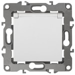 12А-2003-01 ЭРА Розетка 2P+E Schuko со шторками с крышкой, 16АХ-250В,  Эра12, Al+Cu белый (10/100/25