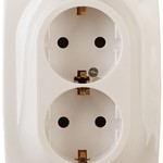 12-2006-02 ЭРА Розетка 2X2P+E Schuko, 16А-250В, б.л., Эра12, слоновая кость (10/100/1800)