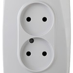 12-2007-01 ЭРА Розетка 2X2P, 16А-250В, б.л., Эра12, белый (10/100/1800)