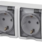 11А-2404-01 ЭРА Розетка 2х2P+E IP54, шторки, 16A-250В, ОУ, Эра Эксперт, Al+Cu, белый (8/80/1440)