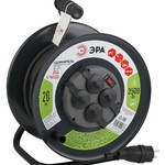 Удлинитель силовой ЭРА  RMx-4es-3x2.5-20m-IP44(KG) на металлическая катушке с заземлением 4 розетки КГ 3x2,5м2 20 м 16А